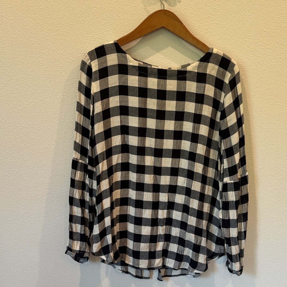 Loft Black and White Checkered Women's Top